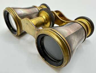 Vintage Lemaire Fi Mother Of Pearl Binoculars, Paris