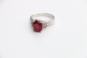 Sterling Silver Ruby Ring Size 10