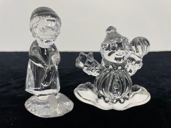 2 Piece Glass Figurine Collection