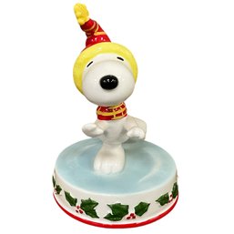 Schmid Vintage Peanuts Snoopy Skaters Waltz Ceramic Music Box