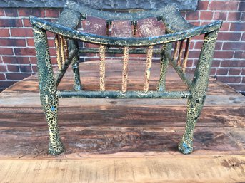 LOOK AT THAT PAINT ! - Antique Victorian Foot Stool - ALL ORIGINAL Paint - 1880-1920 - SUPER Nice Piece !