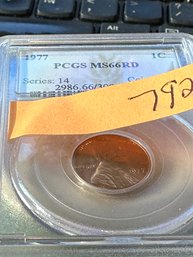 Lincoln Memorial Reverse  1C 1977 MS66RD  PCGS