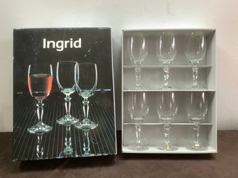 Ingrid Bohemia Crystal Stemmed Glasses Made In Czechoslovakia