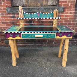 Spectacular $4,500 Folk Art Desk By STICKS - Hand Made In Iowa - See Listing And Website - INCREDIBLE PIECE