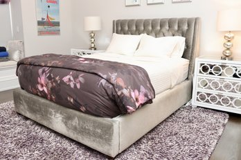 High Fashion Home Amelia Bed Grey Brush