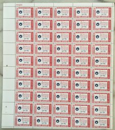 Scott # 1142 FULL SHEET Of 50 Unused 1960 Red And This Be Our Motto... 4 Cent U.S. Stamps