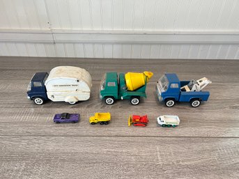 Group Of 3 Marx Truck Toys And A Few Cars