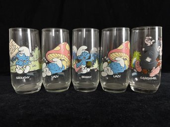 Vintage Smurfs Collectible Glasses