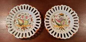 Pair Of Signed & Numbered Reticulated Plates