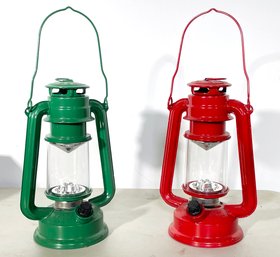 A Pair Of Vintage Style LED Lanterns