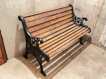 Wood And Cast Iron Wood Bench (2 Of 2)