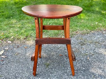 A Rustic Red Wood Side Table