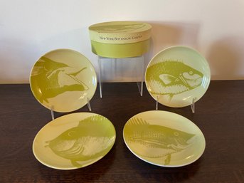 Boxed Set Of New York Botanical Garden Fish Motif Hors D'oeuvre Plates