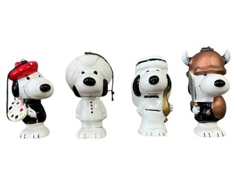 *Rare* Peanuts Snoopy International Series Highly Collectible Ornaments Set/4 - JAPAN