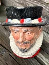 Royal Doulton #D6206 'Beefeater' Porcelain Toby Jug - Special Edition With Lion/crown Hallmark