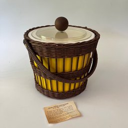 Retro Wicker Ice Bucket - Never Used - Original Packaging