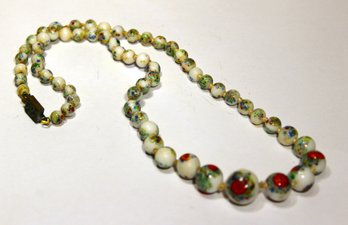 Vintage Venetian Art Glass Beaded Necklace 1940s