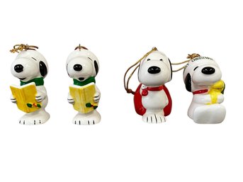 Lot/4 Vintage Peanuts/Snoopy Collectible Christmas Ornaments (Japan)