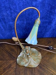 Buffalo Studios Favrile Style Bronze Lily Lamp