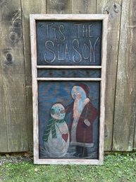 Holiday Welcome Door! Hand Painted Screen Door Titled Tis The Season