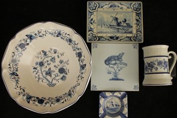 Lot Of Blue & White Pieces From Holland & Beyond Including Royal Delft