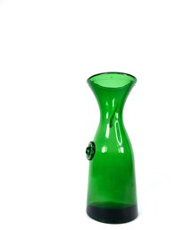 Hand Blown Green Art Glass Italian Wine Carafe