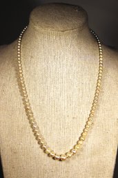 Genuine Cultured Pearl Graduated Necklace Having 10K Gold Clasp 16' Long