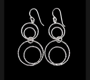 Beautiful Sterling Silver Sparkly Dangle Earrings