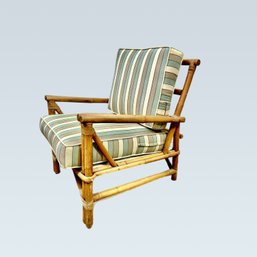 Beautiful MCM Rattan Chair, Reupholstered