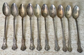 10 Vintage Iced Tea Spoons STERLING SILVER