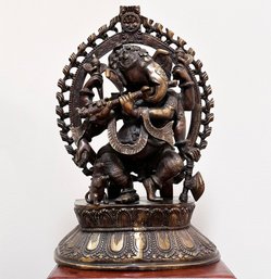 A Vintage Bronze Ganesha Statue