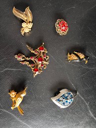 Lot Of 6 Assorted Vintage Brooch Pins