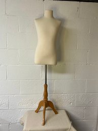 Child Sized Upholstered Mannequin Dress Form On Wood Stand