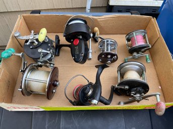 Collection Of Fishing Reels. Penn, Shakespeare And Garcia.