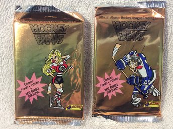 (2) 1992 Hockey Freaks Sealed Foil Packs