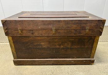 Antique Wooden Ship's Trunk