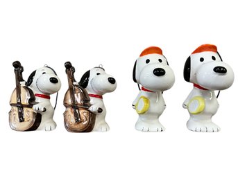 Lot Of 4 Peanuts/Snoopy Christmas Ornaments - Vintage - Set/4