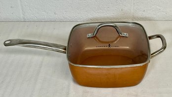 Copper Chef Square Non Stick Pan Fryer WithTempered Glass Top Lid
