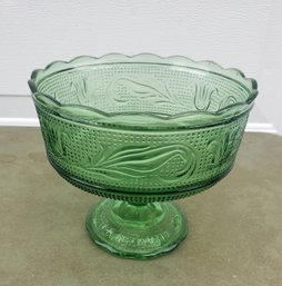 Vintage E.O. Brody Emerald Green Glassware M6000 Compote Candy Dish