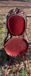 BETTER CARVED WALNUT SLIPPER CHAIR