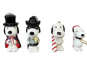 Vintage Peanuts Snoopy Set/4 Christmas Ornaments (Japan)