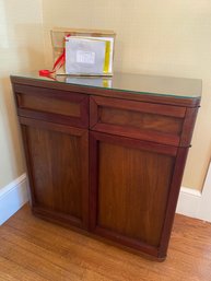 Crate & Barrel Oslo Bar Cabinet 32x16x34.25 Glass Top