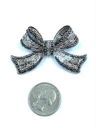 Stone Encrusted Bow Brooch