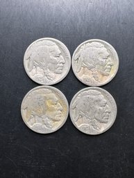 4 Buffalo Nickels 1916, 1920, 1923, 1925