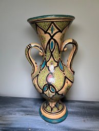 Moroccan Painted Pottery Vase