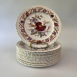 A Set Of 12 Antique Wedgwood Cornflower Dinner Plates