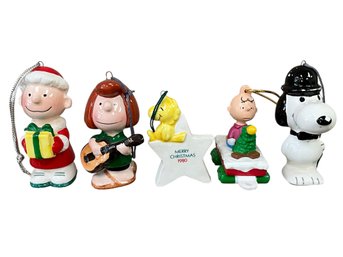 Vintage Peanuts Snoopy Set/5 Christmas Ornaments (Japan)