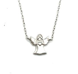 Vintage Sterling Silver Angel Pendant Necklace