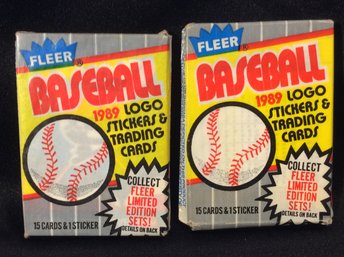 (2) 1989 Fleer Baseball Sealed Wax Packs - L