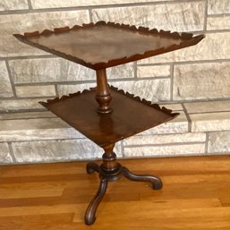 Vintage Flame Mahogany Two Tiered Accent Table